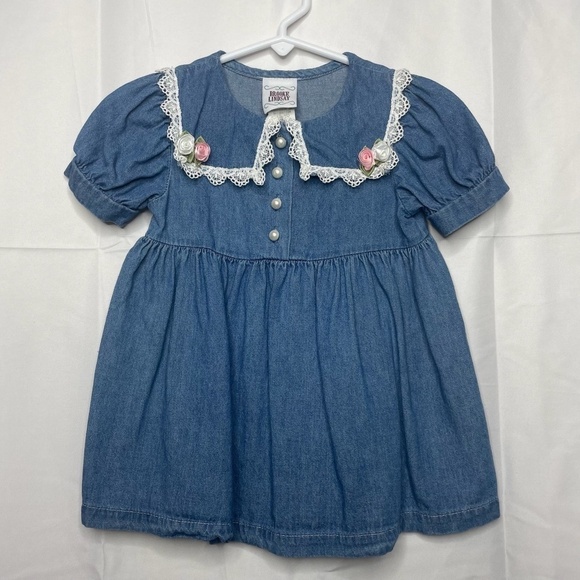 VINTAGE Brooke Lindsay Denim Babydoll Dress Size 18M - Picture 1 of 5